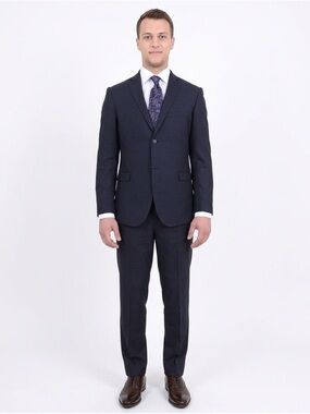 Zanetti • NWOT $399 Tailored Navy - Single-Breasted Blazer 100% Wool